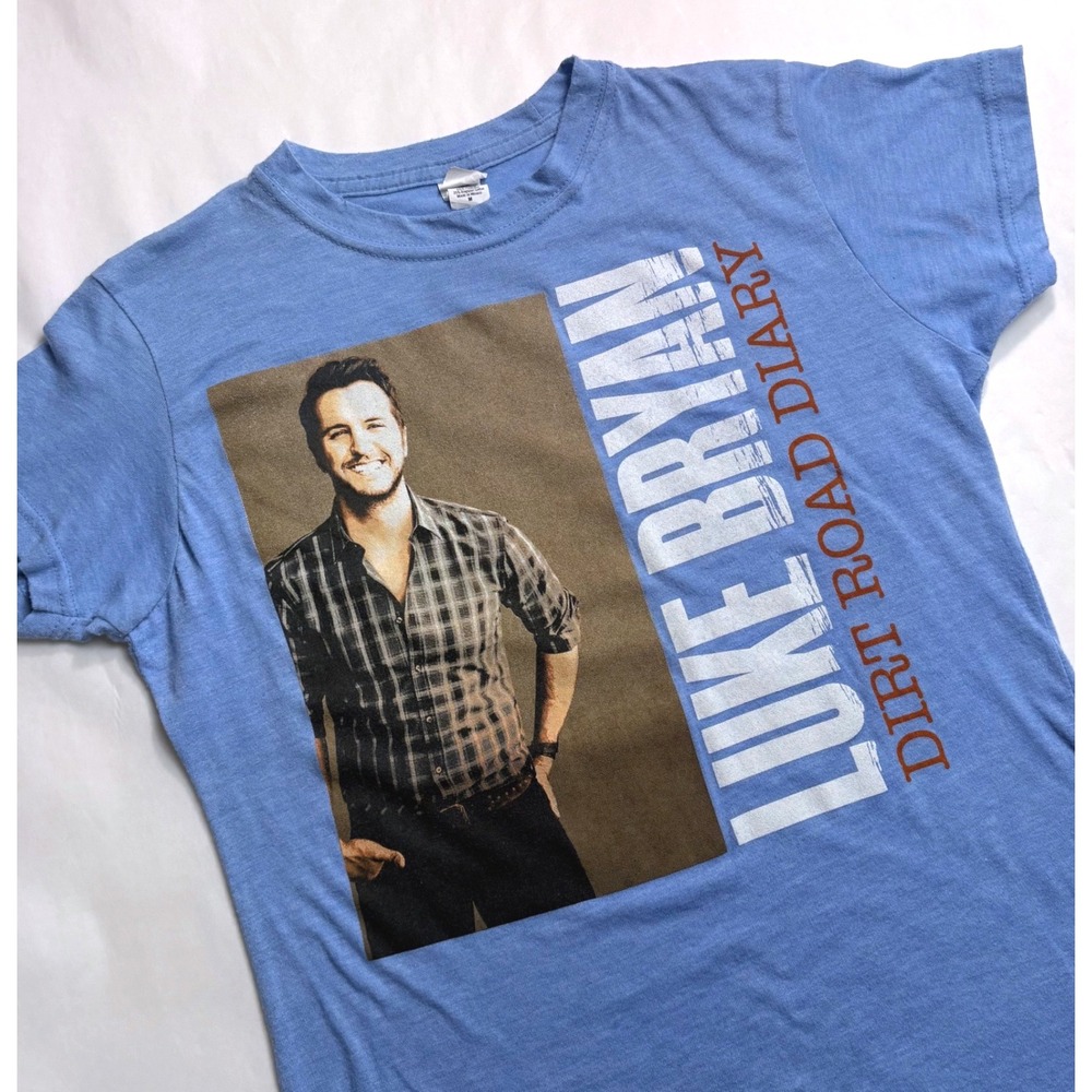 Luke Bryan Dirt Road Diary Graphic T-Shirt Blue Heather Medium Country Music Tee